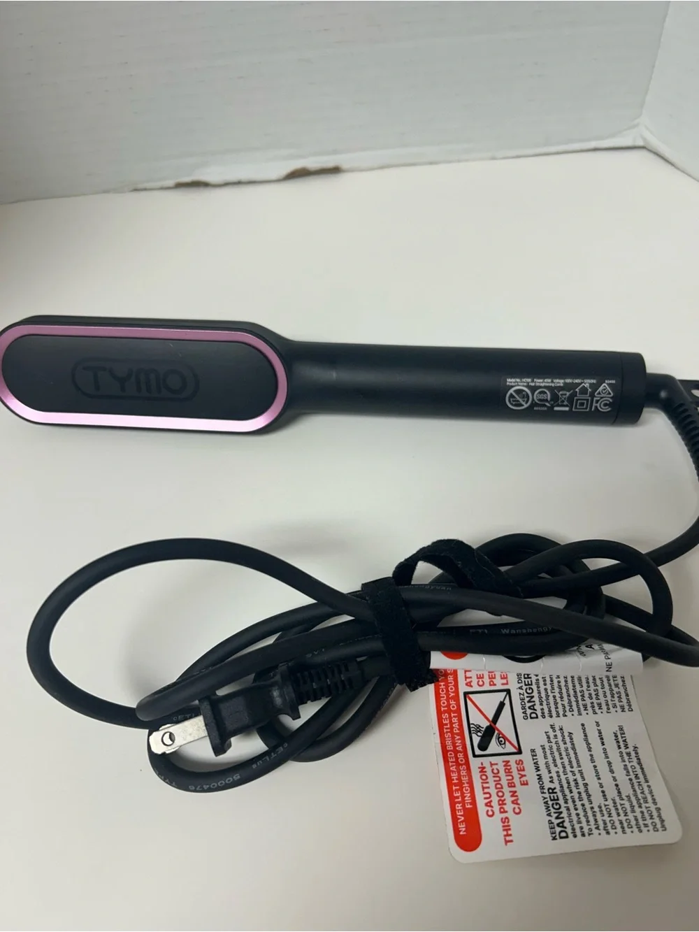 TYMO Pink and Black Hair Straightening Brush - Women Hair Tool